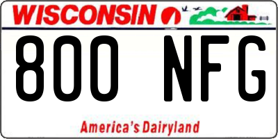 WI license plate 800NFG