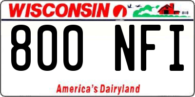 WI license plate 800NFI