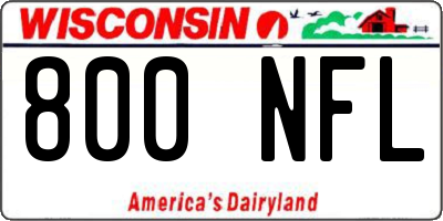WI license plate 800NFL