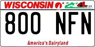 WI license plate 800NFN