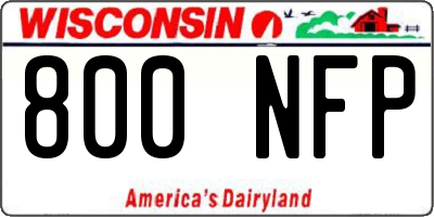 WI license plate 800NFP