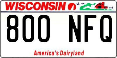 WI license plate 800NFQ