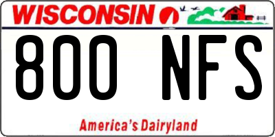 WI license plate 800NFS