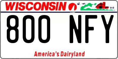 WI license plate 800NFY