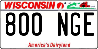 WI license plate 800NGE