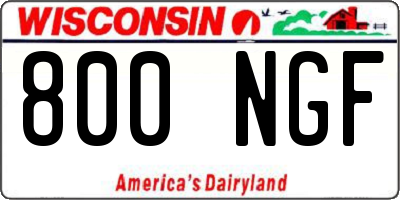 WI license plate 800NGF
