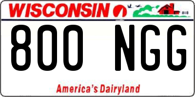 WI license plate 800NGG
