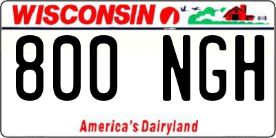 WI license plate 800NGH
