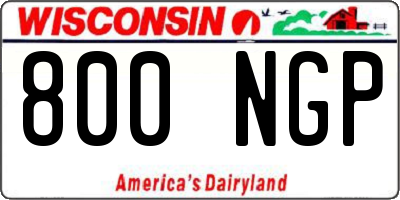 WI license plate 800NGP
