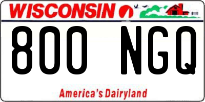 WI license plate 800NGQ