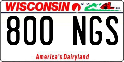 WI license plate 800NGS