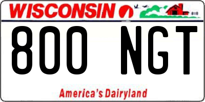 WI license plate 800NGT