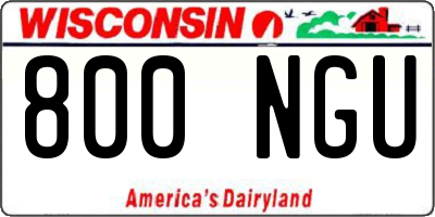 WI license plate 800NGU