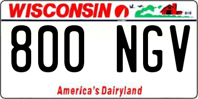 WI license plate 800NGV