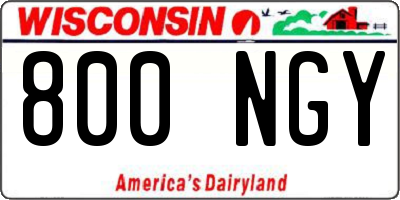 WI license plate 800NGY