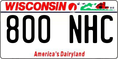 WI license plate 800NHC