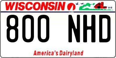WI license plate 800NHD