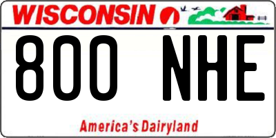 WI license plate 800NHE