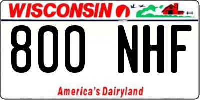 WI license plate 800NHF