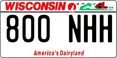 WI license plate 800NHH