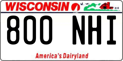 WI license plate 800NHI