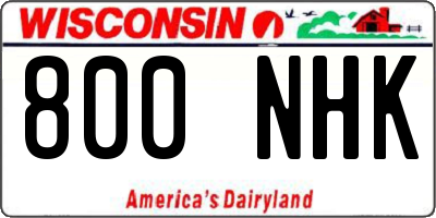 WI license plate 800NHK