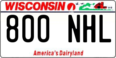 WI license plate 800NHL