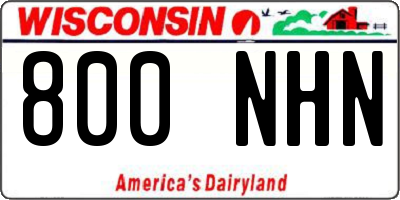WI license plate 800NHN