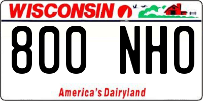 WI license plate 800NHO