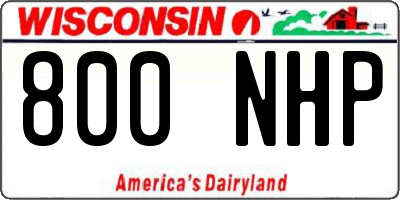 WI license plate 800NHP