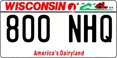 WI license plate 800NHQ