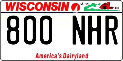 WI license plate 800NHR