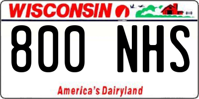 WI license plate 800NHS
