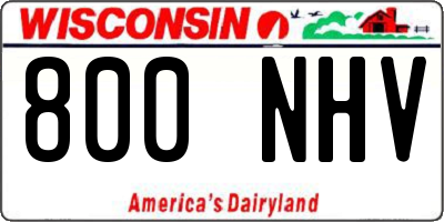 WI license plate 800NHV