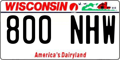 WI license plate 800NHW