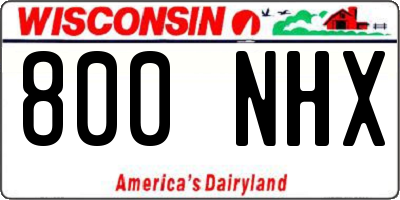 WI license plate 800NHX