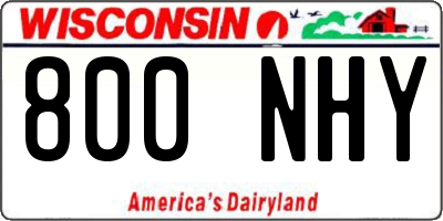 WI license plate 800NHY