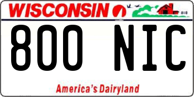 WI license plate 800NIC