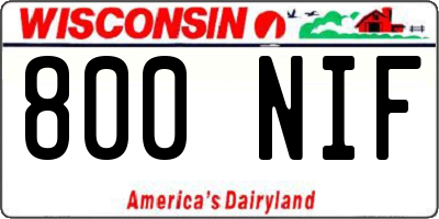 WI license plate 800NIF