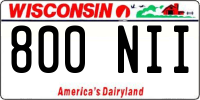 WI license plate 800NII