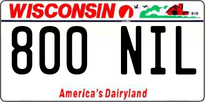 WI license plate 800NIL