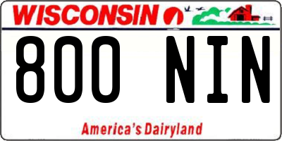WI license plate 800NIN