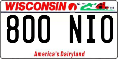 WI license plate 800NIO