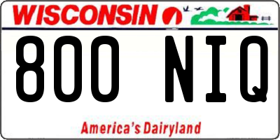 WI license plate 800NIQ