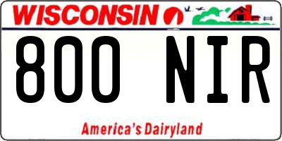 WI license plate 800NIR