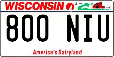WI license plate 800NIU