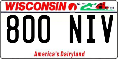 WI license plate 800NIV