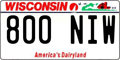 WI license plate 800NIW