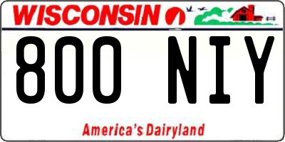 WI license plate 800NIY