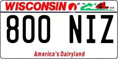 WI license plate 800NIZ